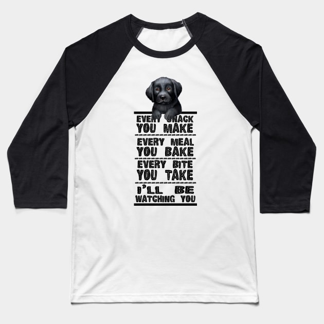 Labrador Dog Every Snack You Make Baseball T-Shirt by Ricaso